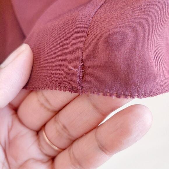 Peruvian Connection Maroon Sleeveless Silk Beads Y2K Romantic Fairycore Top Sz 8 - Picture 7 of 10